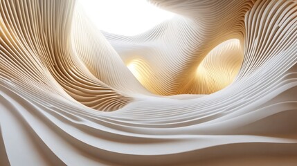 Abstract Beige Waves Interior Design, Architectural Background