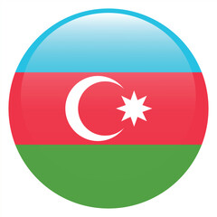 Azerbaijan flag. Azerbaijan circle flag logo icon computer vector illustration design