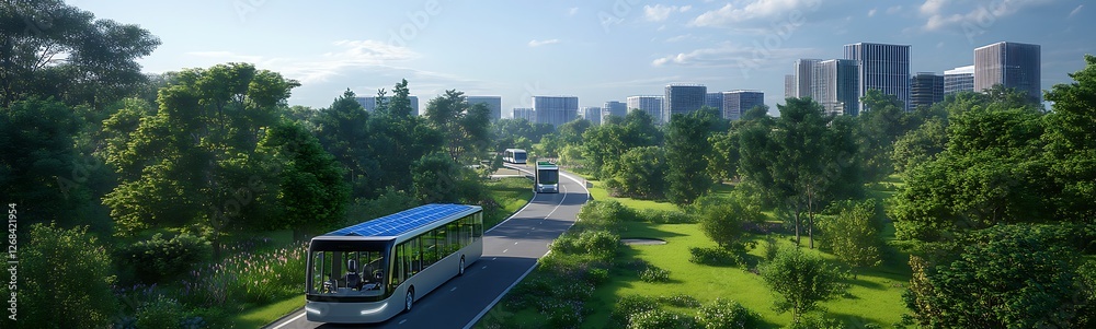 Aufkleber a futuristic transportation system designed with eco-friendly principles in mind.