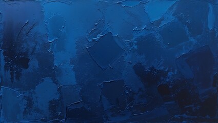  abstract painting with a textured surface, predominantly featuring a rich, deep blue color. The texture is uneven, with visible brush strokes and subtle variations in the shade of blue, ranging from 