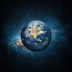 Fototapeta premium Artistic Representation of Earth's Core with Cosmic Background