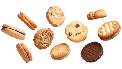 色々な種類のクッキーの素材