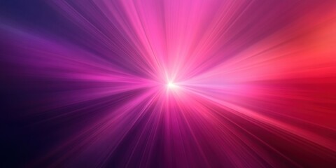 Abstract Colorful Light Burst with Rays in Vibrant Pink, Purple and Red Shades to Create a Dynamic Background with Depth and Radiance