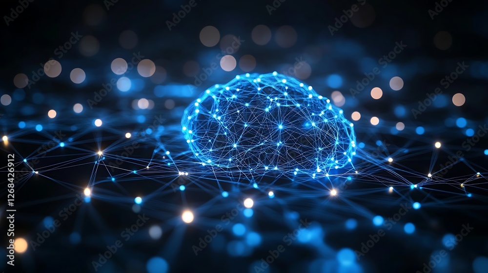 Poster futuristic digital background featuring glowing blue elements, ideal for technology and design proje