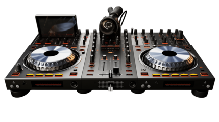 Professional DJ Mixer Console with Integrated Screen