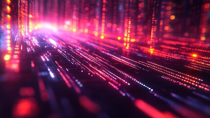 A futuristic data processing center featuring rows of advanced technology and equipment.