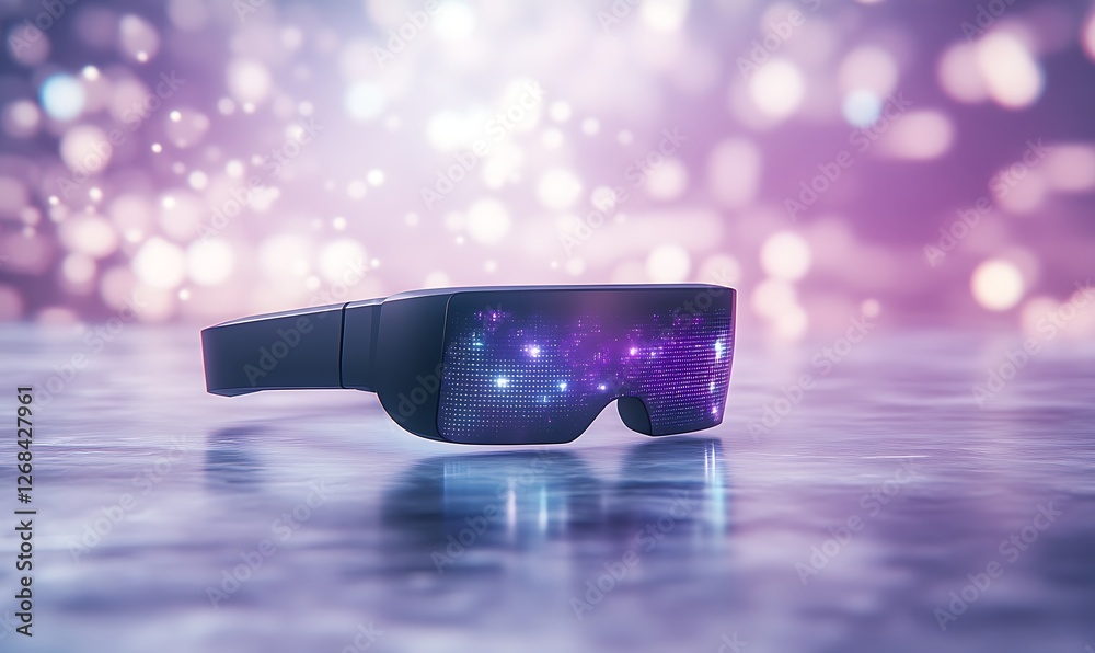 Aufkleber a futuristic augmented reality headset displayed on a surface, showcasing innovative technology and 