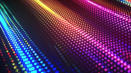Obraz premium A futuristic cyberpunk-style background featuring glowing neon lights and a digital matrix. technology-themed designs, gaming, and sci-fi