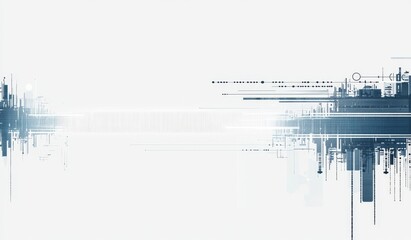 Abstract blue digital landscape with lines and shapes representing technology and innovation, suitable for background or design use