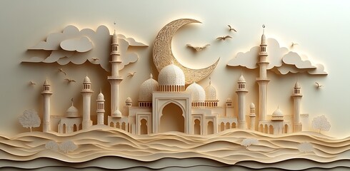 Ramadan Kareem background.Islamic Greeting Cards for Muslim Holidays.