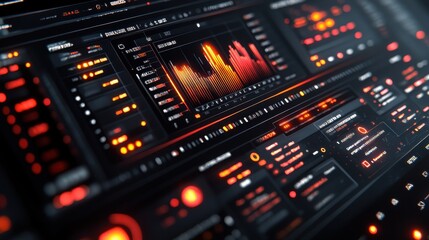 Fototapeta premium Abstract Digital Dashboard with Modern Data Visualization Elements