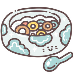 Cereal milk doodle cartoon hand drawing