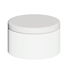 3d white round cosmetic jar, minimal plastic container for skincare and beauty storage on a transparent background clipart