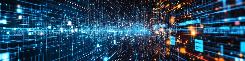 Fototapeta premium Abstract Digital Data Stream Visualization