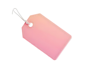 Pink Tag Label Mockup: A Blank, Elegant Price Tag for Branding and Design