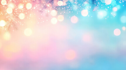 Soft pastel gradient with bokeh lights creating dreamy atmosphere
