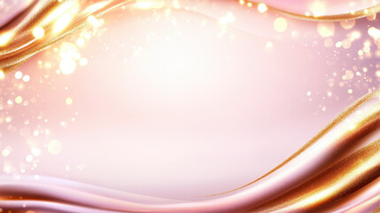 Obraz premium Pastel pink and champagne gold ombre effect with sparkling bokeh lights