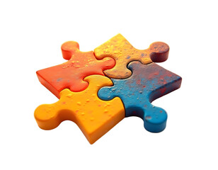Fototapeta premium Colorful Interlocking Puzzle Pieces: A Symbol of Unity and Collaboration