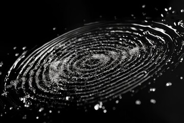 Water creates a stunning spiral galaxy on a dark surface