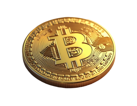 Golden Bitcoin Cryptocurrency Digital Currency