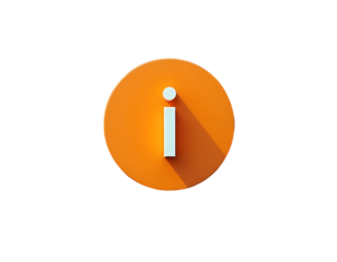 Orange Circle Information Icon: 3D Render of an Info Symbol
