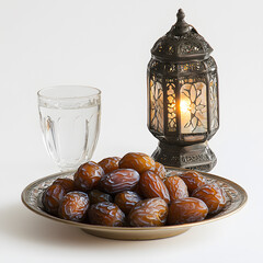 Ramadan Essentials: Dates, Water, and Lantern