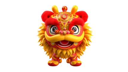 Adorable 3D Render of a Chinese Lion Dance Costume