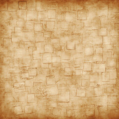 Sepia Toned Abstract Collage with Aged Squares and Text Fragments Artistic Design Background Texture