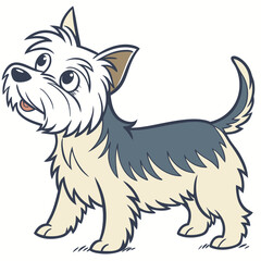 High Quality Yorkshire Terrier Dog Vector Illustration