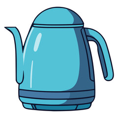 modern kettle water heater home appliance flat color vector illustration template design