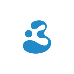 letters b water dot curves simple geometric logo vector © Adnanjaya