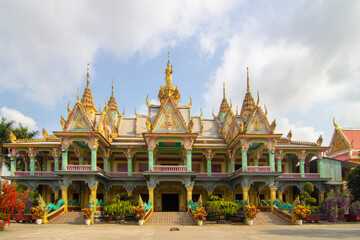 Fototapeta premium The Som Rong Pagoda in Soc Trang province houses Vietnam's biggest reclining Buddha statue.