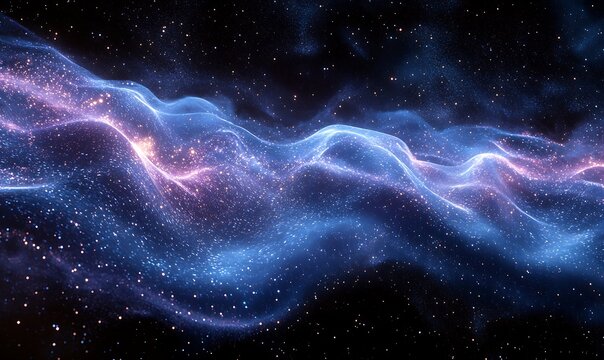 A vibrant digital image showcasing a complex wave of binary code in cascading patterns.