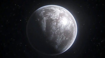Obraz premium Spherical World Amidst The Stars Cosmic Expanse Depicts An Outer Realm Celestial Body Grayish Hues