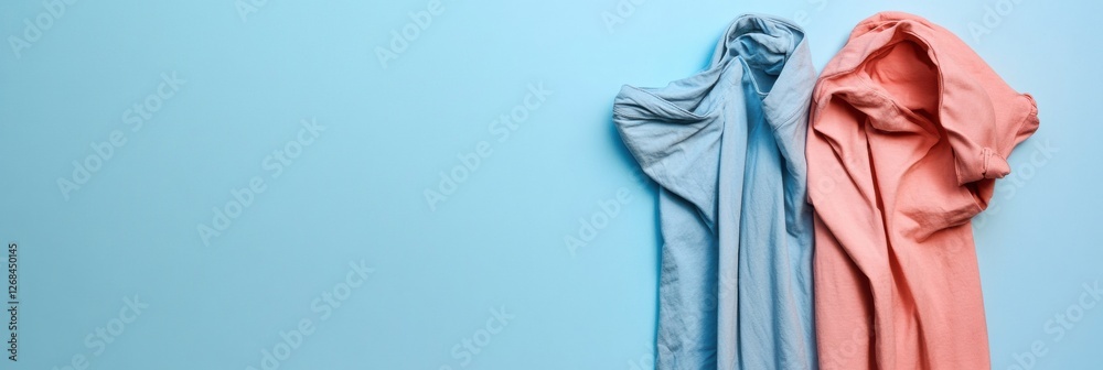 Poster comparison of dirty and freshly laundered clothes highlighting cleanliness and organization in laund