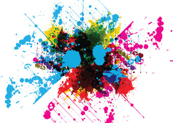 Abstract Vector Splatter Color Background Design. Splash of Color and Dynamic Effects, Illustration Vector Design for Creative Projects