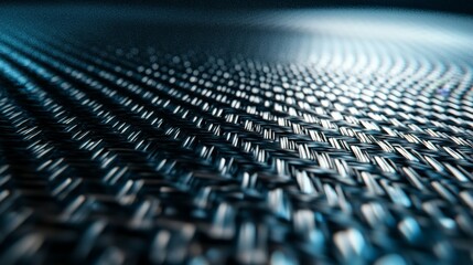 Fototapeta premium Textured Surface with Metallic Weave Pattern in Blue Hue