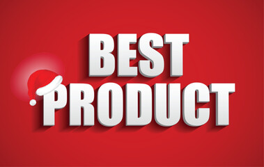 Set illustration of vibrant red promotional banner featuring bold 3D white text reading 