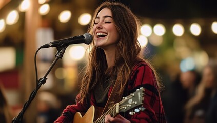 Passionate Singer-Songwriter Performing Live at Night Market