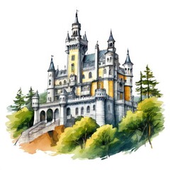 Fototapeta premium an AI Image Generator, Illustrated Government Building With Column