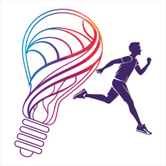 Obraz premium Vibrant Runner with Motion Trails