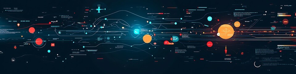 Abstract Futuristic Technology Data Network Visualization