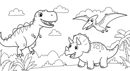 Desenho para colorir dinossauros