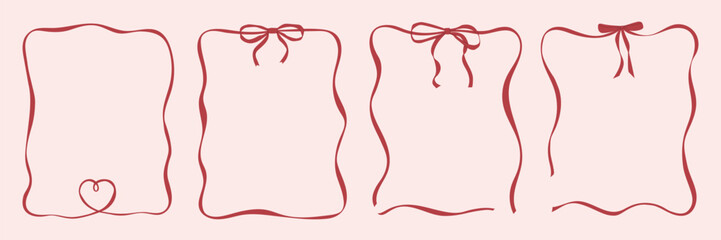 Trendy vintage bows and ribbons frame collection
