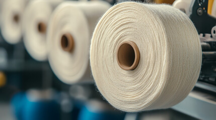 Carded wool spools emerge, ready for textile production, promising sight