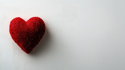 Fototapeta premium A red heart symbol on a white background, representing love and care