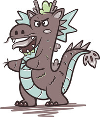 Dark and Mysterious Black Cartoon Dragon Artwork