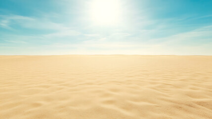 Vast Expanse of Sand Dunes Under a Bright Sunny Sky on a Warm Day