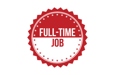 Full-time job red ribbon label banner.
