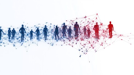 Obraz premium Abstract Digital Art of Diverse Business Team Collaboration for Creative Solutions and Growth with Ample Copy Space